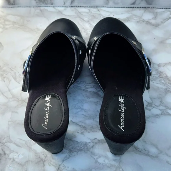 Studded Chunky Heeled Slip-on Moto Platform Mules Clogs Y2K (7.5) - Picture 5 of 12